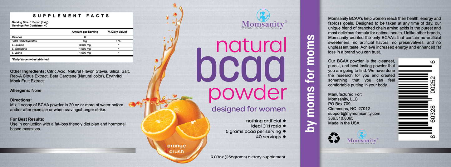 Orange Crush BCAA Product Label