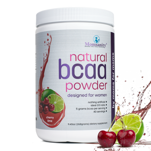 Momsanity cherry lime bcaa powder front product label