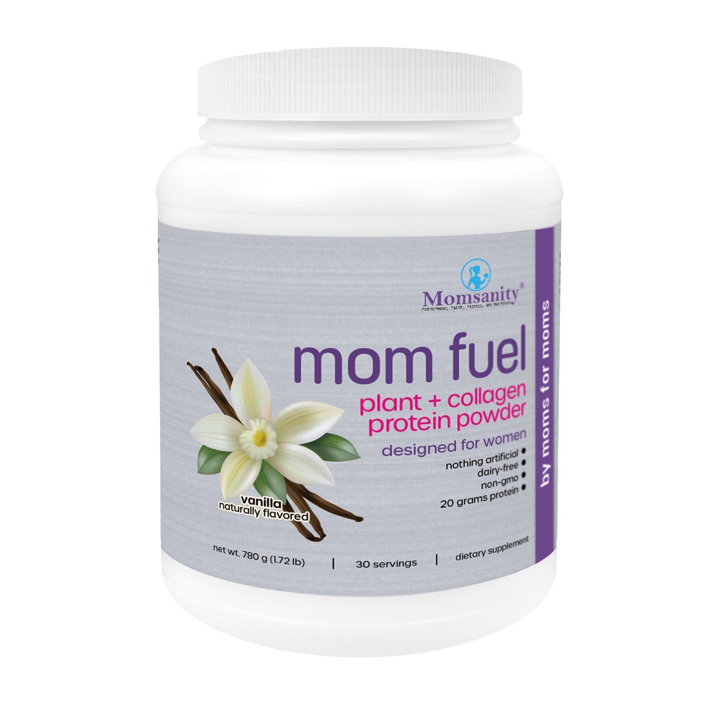 Natural Vanilla Mom Fuel Protein and Collagen Powder