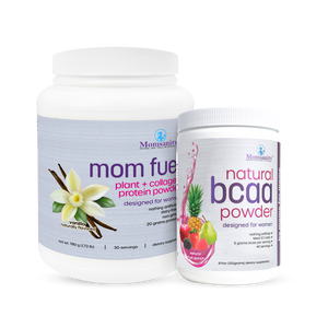 Mom Fuel and BCAA Bundle with Natural Vanilla Mom Fuel and Fruit Punch BCAAs